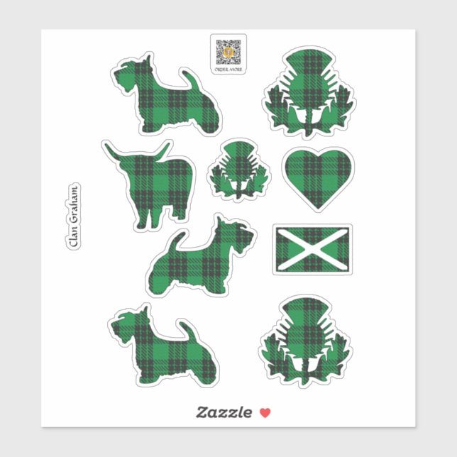 Adesivo Clan Graham Tartan Sticker (Folha)