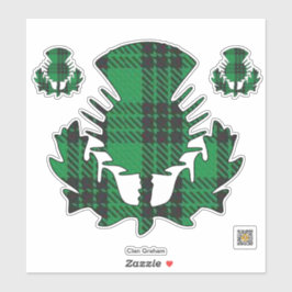 Adesivo Clan Graham Tartan Thistle Sticker