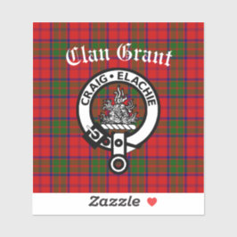 Adesivo Clan Grant Crest Crachá e Tartan