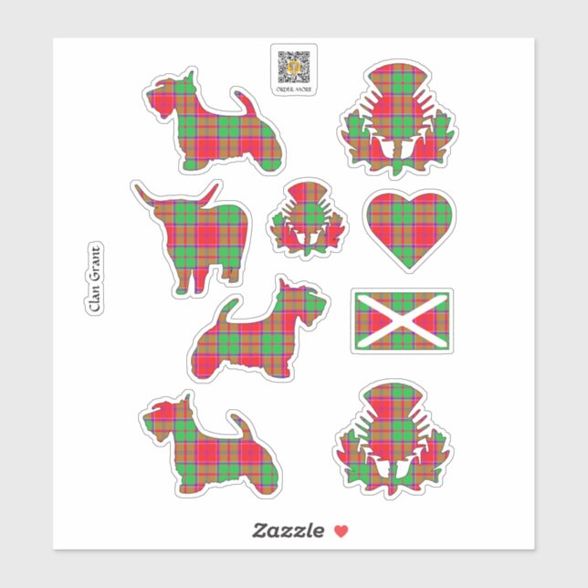 Adesivo Clan Grant Tartan Sticker (Folha)