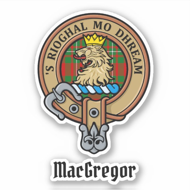 Adesivo Clan Gregor Crest sobre Tartan Sticker (Frente)