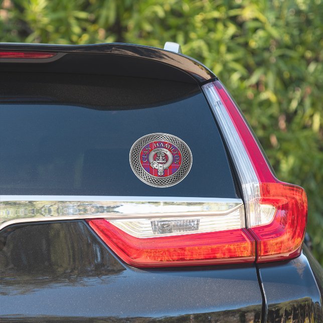 Adesivo Clan Hamilton Crest & Tartan Knot Sticker (Lado do carro)