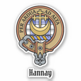 Adesivo Clan Hannay Crest sobre Tartan