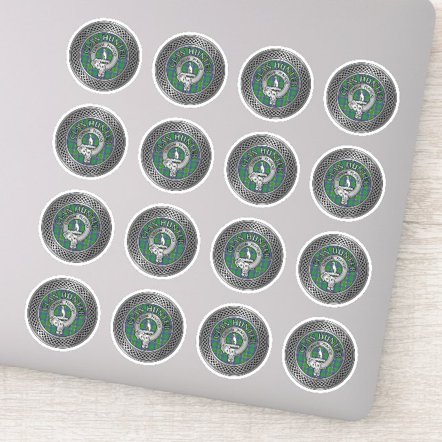 Adesivo Clan Hunter Crest & Tartan Knot (Detalhe)