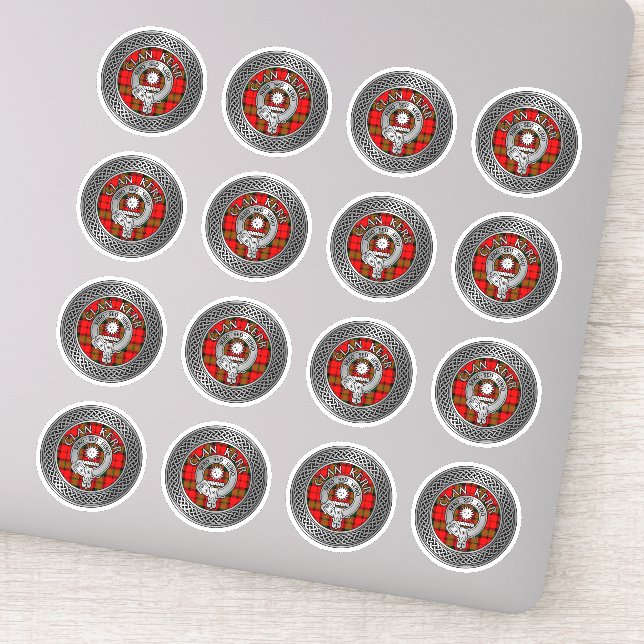 Adesivo Clan Kerr Crest & Tartan Knot (Detalhe)