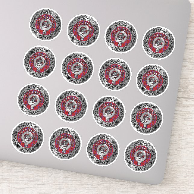 Adesivo Clan Leslie Crest & Tartan Knot (Detalhe)