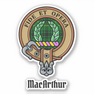 Adesivo Clan MacArthur Crest sobre Tartan