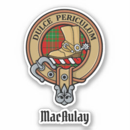 Adesivo Clan MacAulay Crest sobre Tartan Sticker