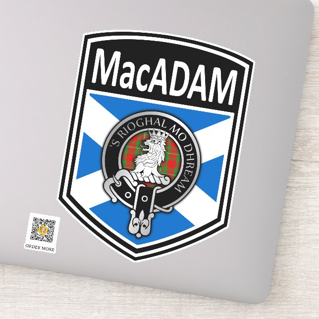 Adesivo Clan MacGregor Crest & Tartan Saltyre - MacAdam (Detalhe)