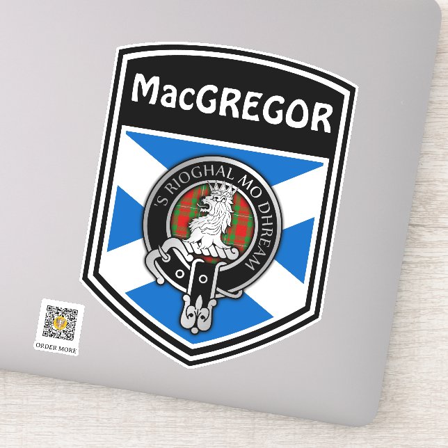 Adesivo Clan MacGregor (Editar) Crest & Tartan Saltyre (Detalhe)