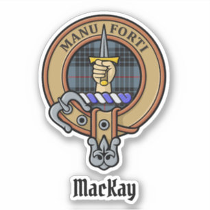 Adesivo Clan MacKay Crest sobre Blue Tartan