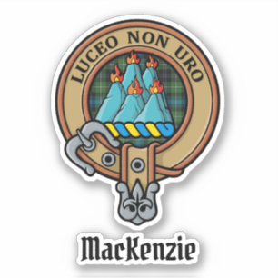 Adesivo Clan MacKenzie Crest sobre Tartan Sticker