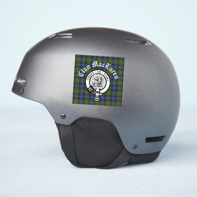 Adesivo Clan MacLaren Crest Crachá e Tartan (Lado do capacete)