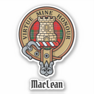 Adesivo Clan MacLean Crest sobre Tartan