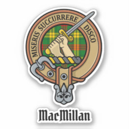 Adesivo Clan MacMillan Crest sobre Tartan