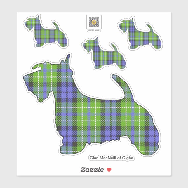 Adesivo Clan MacNeill da Gigha Scottie Sticker (Folha)