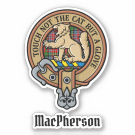 Adesivo Clan MacPherson Crest sobre Tartan Sticker