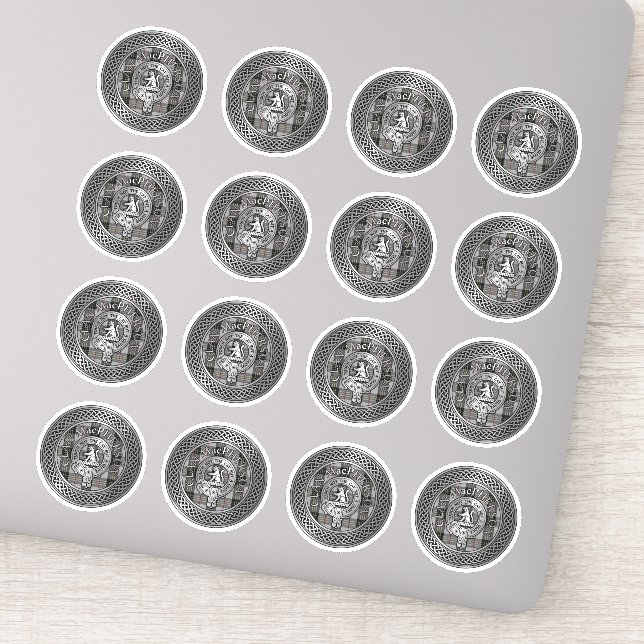 Adesivo Clan MacPherson Crest & Tartan Knot (Detalhe)