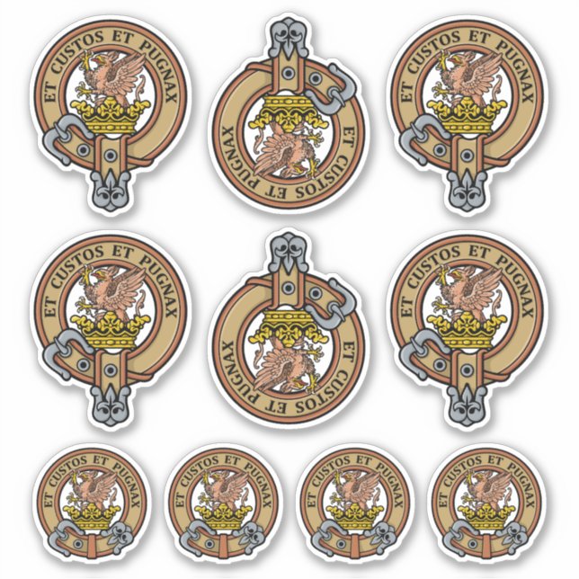 Adesivo Clan Marjoribanks Crest Sticker Set (Frente)