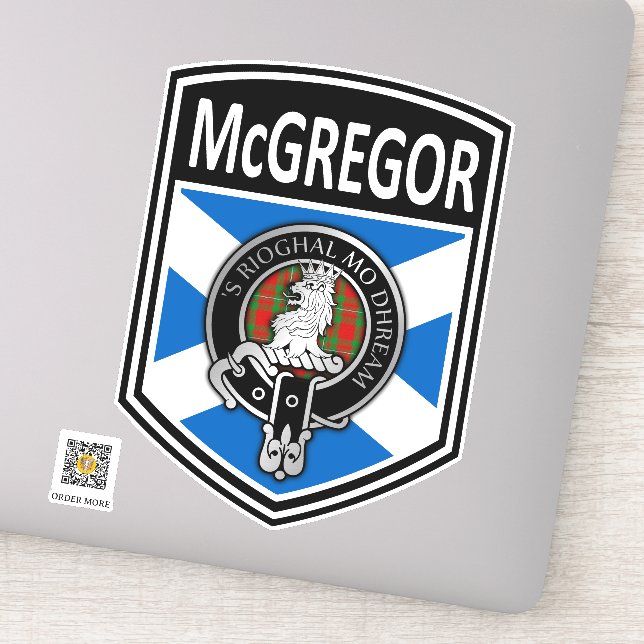 Adesivo Clan McGregor Crest & Tartan Saltyre (Detalhe)