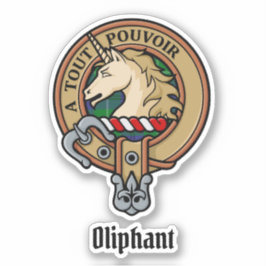 Adesivo Clan Oliphant Crest sobre Tartan Sticker