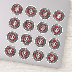 Adesivo Clan Ramsay Crest & Tartan Knot