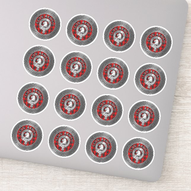 Adesivo Clan Ramsay Crest & Tartan Knot (Detalhe)