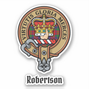 Adesivo Clan Robertson Crest sobre Tartan
