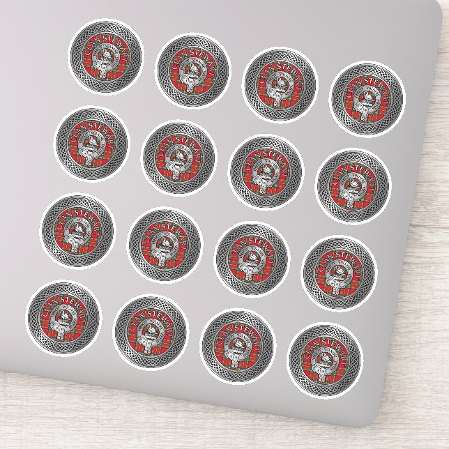 Adesivo Clan Stewart | Stuart Crest & Tartan Knot (Detalhe)