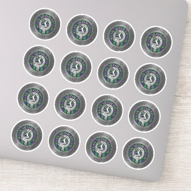 Adesivo Clan Sutherland Crest & Tartan Knot (Detalhe)