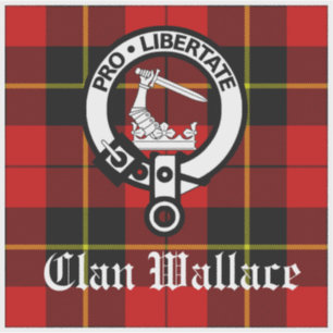 Adesivo Clan Wallace Crest Crachá e Tartan