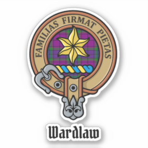 Adesivo Clan Wardlaw Crest sobre Tartan