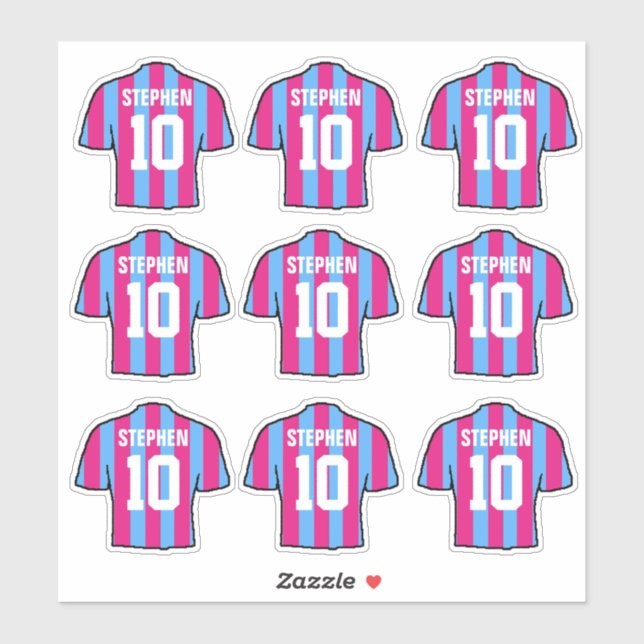 Adesivo Clarete e Camisas de Futebol Azuis (Folha)