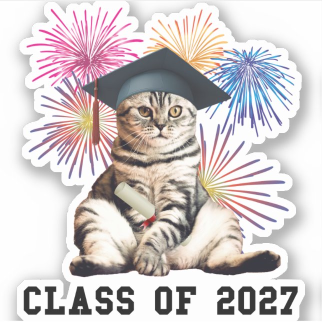Adesivo Class of 2027 Cat Lover (Frente)