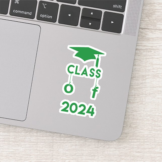 Adesivo Classe de 2024 - Vinheta verde para graduação (Detalhe)