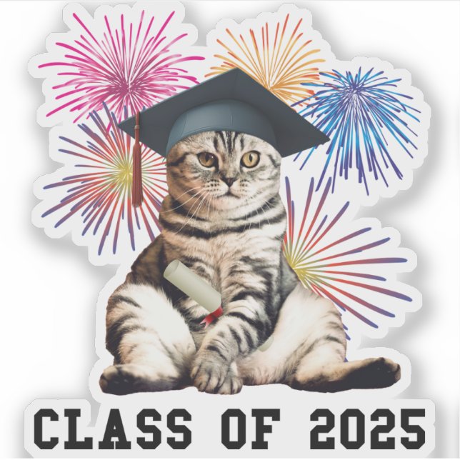 Adesivo Classe de 2025 Cat Lover (Frente)