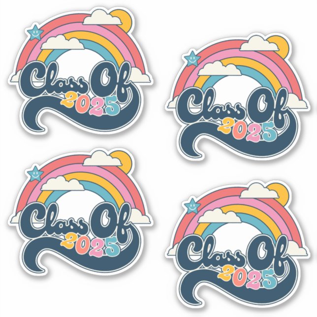 Adesivo Classe de 2025 Sistema Retro-Stickers Rainbow Conj (Frente)