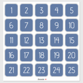 Adesivo Classic Blue Customizable Square Number Stickers