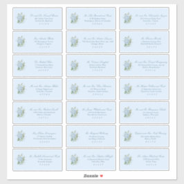 Adesivo Classic Dusty Blue Wedding Guest Address Labels