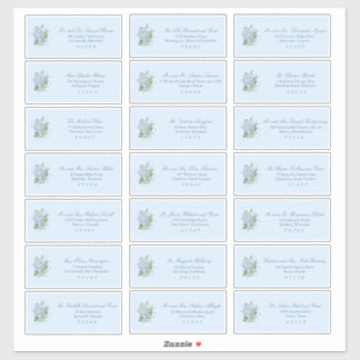 Adesivo Classic Dusty Blue Wedding Guest Address Labels