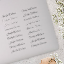 Adesivo Classic Handwriting 18 Guest Names - Silver