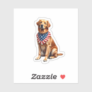 Adesivo Classic Patriotic Golden Retriever Vintage Shirt 2
