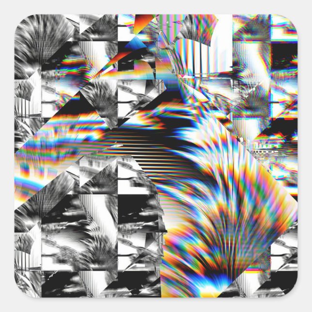 Adesivo Clássico Arredondado de Assalto Arco-Íris (Frente)