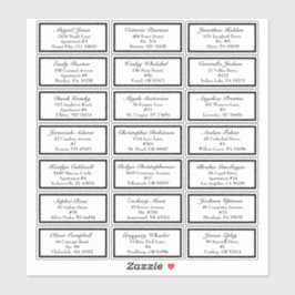 Adesivo Clássico Casamento Preto Formal Pequeno Endereço d