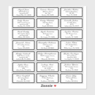 Adesivo Clássico Casamento Preto Formal Pequeno Endereço d