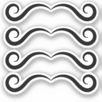 Clássico Curling Mustache Homem Pequeno