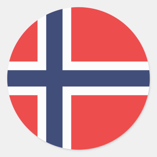 Adesivo Clássico de Bandeira da Noruega (Frente)