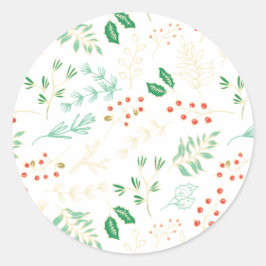 Adesivo Clássico de Padrão Floral de Natal