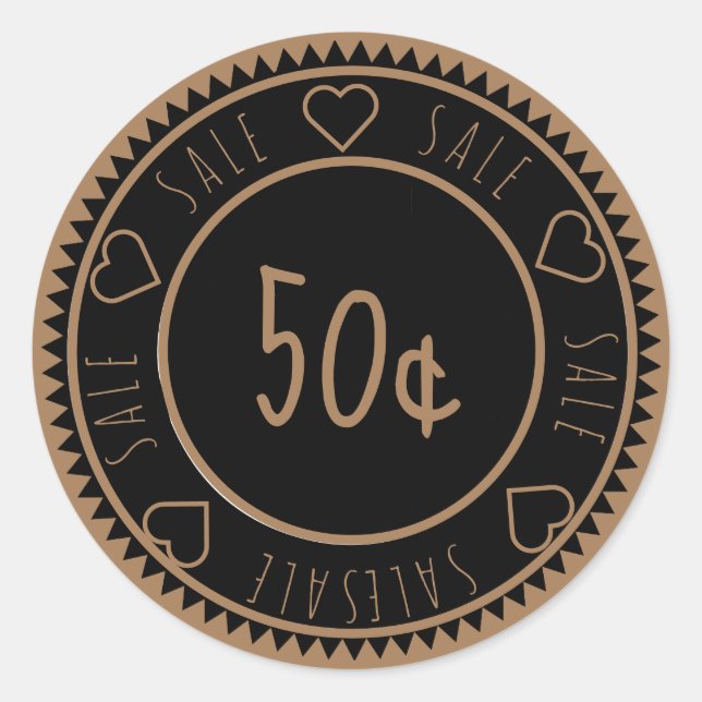 Adesivo Clássico de Preço de Venda Dourado Preto P (Frente)