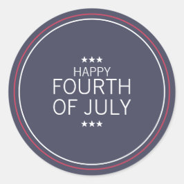 Adesivo clássico do Dia da Independência em 4 de j